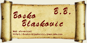 Boško Blašković vizit kartica